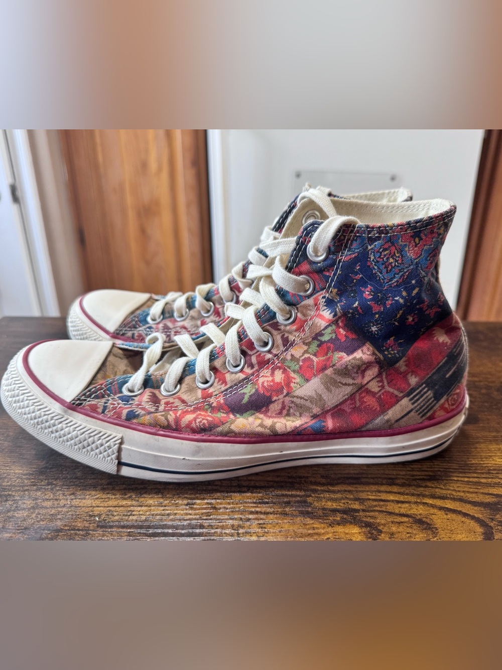 Converse Chuck Taylor All Star Hi Multi Natural Floral Tapestry Sneakers Size 9 - Picture 3 of 12